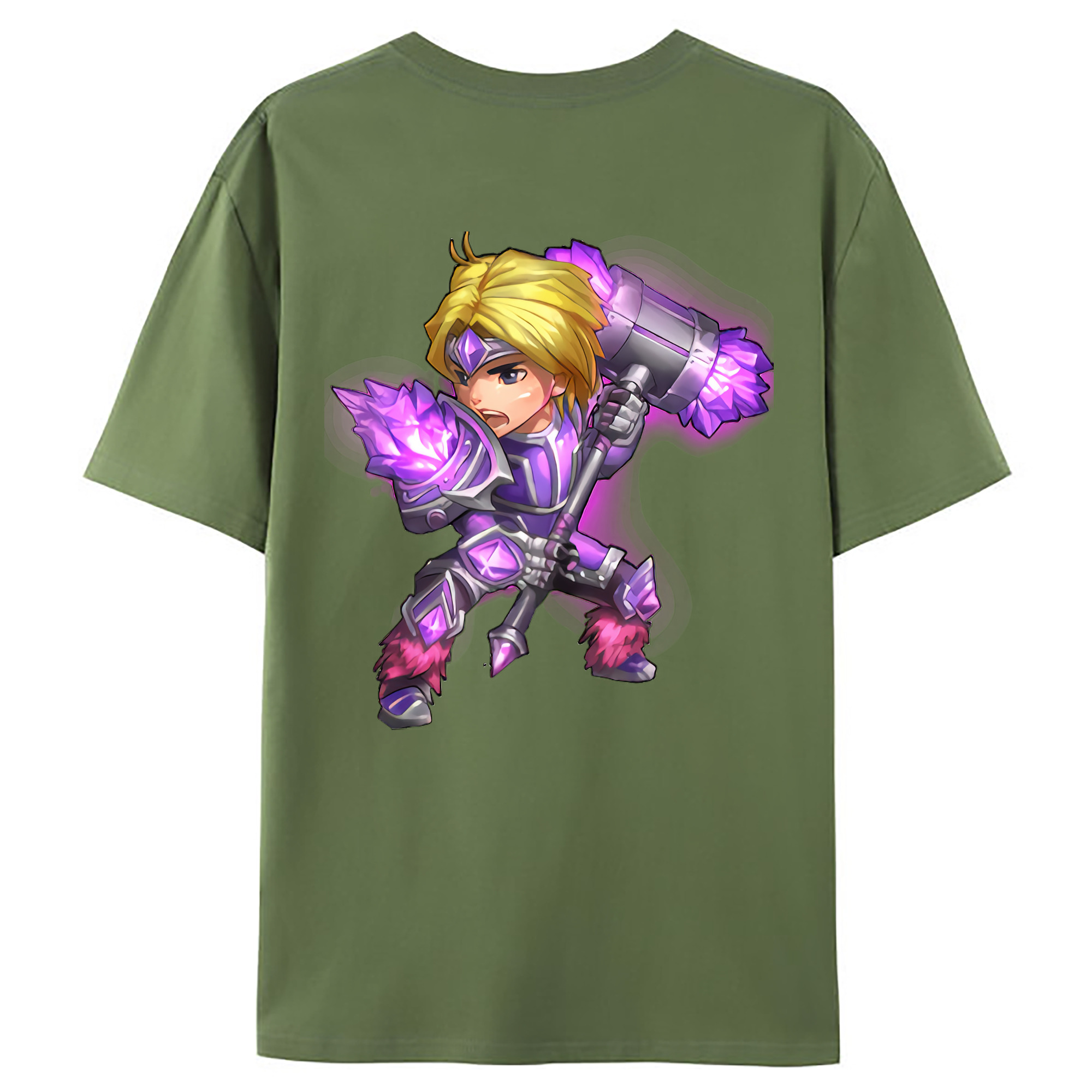 （画像用） リーグ・オブ・レジェンド League of Legends LOL 綿100％ メンズ半袖Tシャツ（バックプリント） 通気性